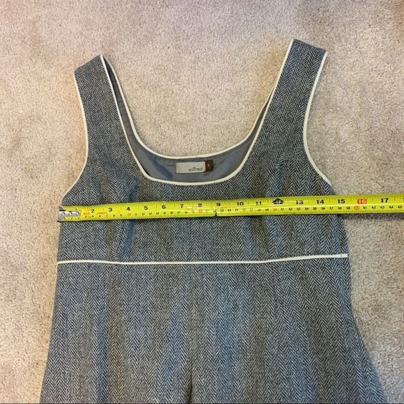 Aritzia Wilfred gray wool sleeveless pockets dress size 10 - Picture 9 of 11